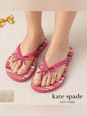 The Kate Spade Multicolor Striped Vacation Flip Flops